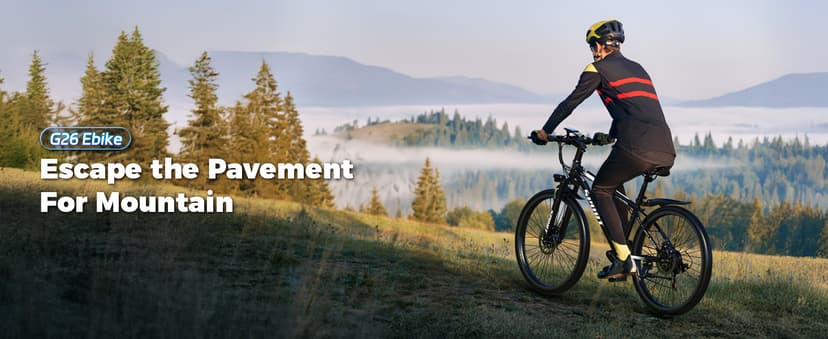 Electric Bike for Adults, 1500W Peak Mountain Ebike with 25 MPH, 65 Miles Range, 7 Speeds, 48V 10Ah Removable Battery 26" Ebike for Commute