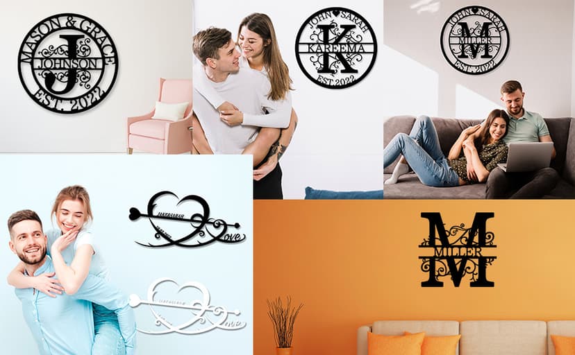 Custom Metal Sign - Personalized Name Sign - Family Sign - Outdoor Metal Wall Art Home Decor - Personalized Gift for Couple - Anniversary Wedding Gift