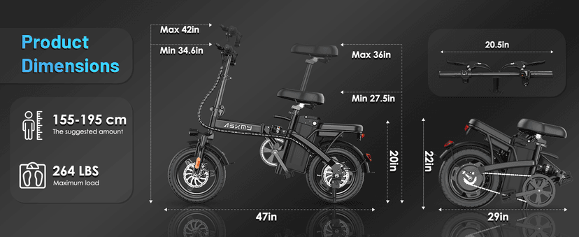 Foldable Electric Bike for Adults and Teens, 700W Peak Motor Ebike with 30-60 Miles PAS Range, 14" Folding Mini E Bike for Commute, Electric Bicycle with 48V Removable Battery