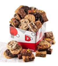 David's Cookies 5lb Assorted Cookies & Brownies Tin Gift Basket – Fresh-Baked Delicious Gourmet Treats for Sharing | Ideal Party Pack Gift Basket for Family, Friends, Holidays, & Special Occasions