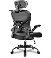 Freepub Ergonomic Mesh Office Chair, Home Desk Chair with Adjustable Lumbar Support, 3D Headrest and Armrests, Reclining Big and Tall High Back Computer Gaming Chair for Man Women, 350lbs, Black