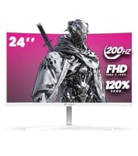 CRUA 27" Curved Gaming Monitor, FHD 1920x1080P, 144Hz/180Hz Computer Monitor, 1800R VA Screen, 120% sRGB, AMD FreeSync, HDMI & DP, Wall Mount Install- Black