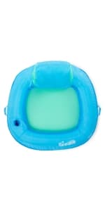 SwimWays Spring Float Premium Recliner Pool Lounger, Inflatable Pool Floats Adult with Fast Inflation for Ages 15 & Up, Sky Blue