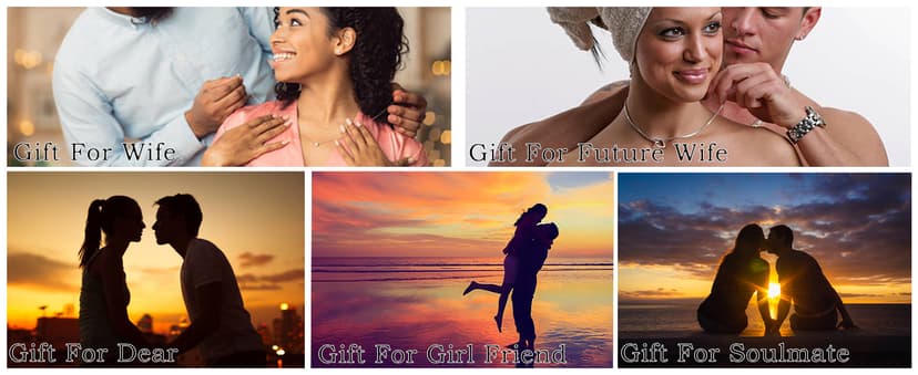 Wife Necklace From Husband To My Wife Necklace Soulmate Necklace For Women Future Wife Jewelry Birthday Christmas Valentine's gifts For Girlfriend Message Card & LED Box