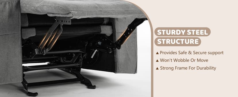 Massage Rocking Recliner Chair, Ergonomic Recliners Sofa with Vibration Massage & Heat, Rocking Chair Nursery Chair for Living Room Lounge with 4 Pockets, 2 Cup Holders, USB Charge Port, Grey