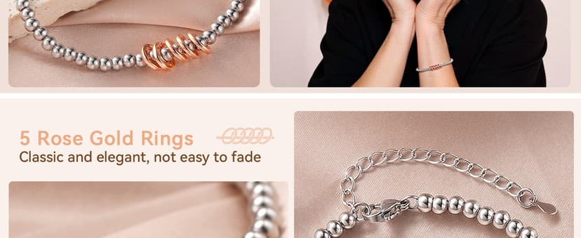 3 4 5 6 7 8 Decade Birthday Jewelry for Women Cool Happy Birthday Gift for 30 40 50 60 70 80 Year Old Women with Message Card Classy 30th-80th Birthday Gifts for Women, Rose Gold Charm Bracelet B0FH22JV4B