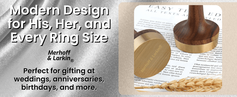 Wooden Ring Holder For Jewelry | 1 Piece | Black Walnut Wood & Brass Stand | Gift For Men & Women, Engagement, Wedding & Anniversary | Him & Her Rings Modern Display | Fits Any Band Size 00 Up