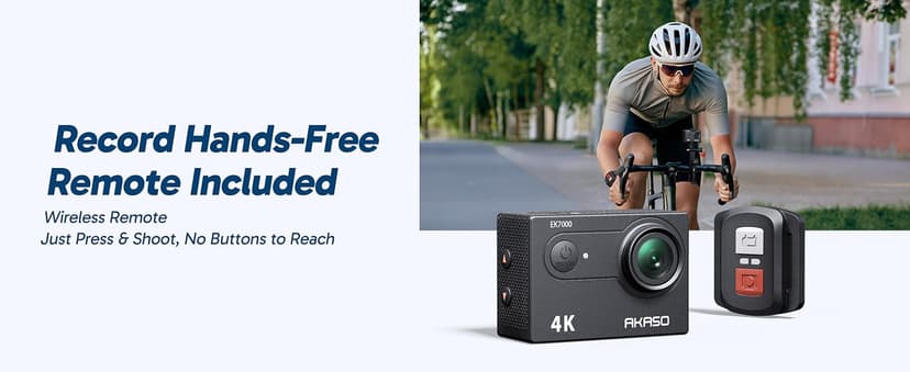 AKASO EK7000 4K30FPS 20MP WiFi Action Camera with EIS Ultra HD 131FT Waterproof Underwater Camera Remote Control 4X Zoom Support External Microphone Black