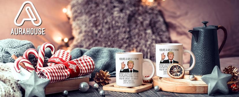 Aurahouse You're A Great Friend 11 Oz Coffee Mug, Christmas Gifts for Friends Men Women, Birthday Gifts for Best Friend, Funny Father's Day Gift Friends Present Ceramic Cup