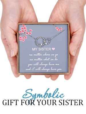 Sister Gifts from Sister, Sterling Silver Interlocking Infinity 2 Circles Necklace for Sisters, Big Sister Little Sister Gift, Birthday Jewelry Friendship Gifts