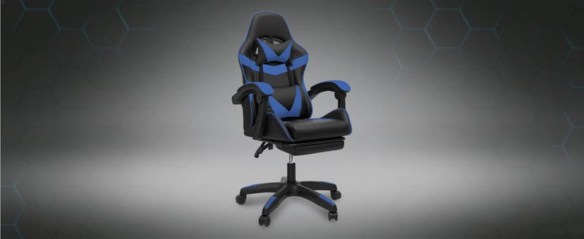 J.M.-Deco Gaming Chair Office Chair-Big and Tall Office Ergonomic Chair with Foot Rest - Comfy Desk Chair with Lumbar Support,Black