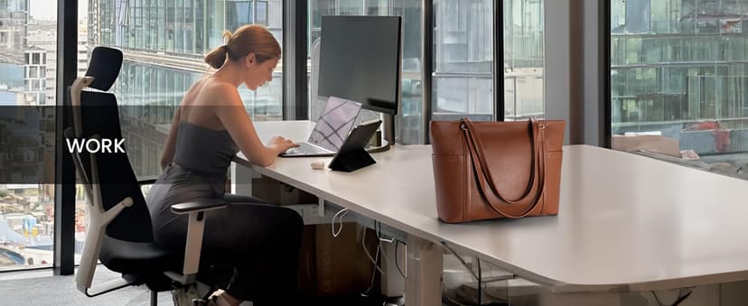 befen Genuine Leather Laptop Tote Bag for Women, Womens 15 Inch Computer Bags Work Totes Purse Shoulder Purses Handbags