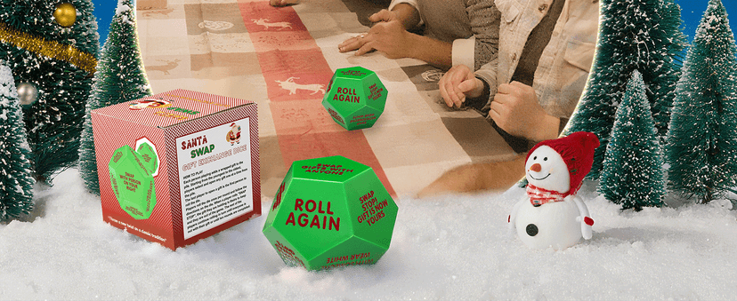 Christmas Ideas Dice Game for Family Party, Suitable for Xmas, Birthdays, Parties, Family and Friends Gatherings Santa Swap Gift Exchange Dice,3 ins Christmas Stocking Stuffers Games B0DN16HXDS