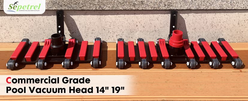 Sepetrel Commercial Grade Pool Vacuum Head with Wheels,14" Extra-Wide & Weighted Flexible Heavy-Duty Vac Cleaner for Effortless, Deep Cleaning