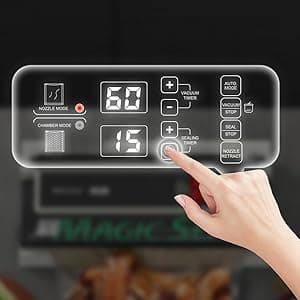 MAGIC SEAL 16'' Commercial Vacuum Sealer Machine, Meat Sealer Vacuum Packing Machine with Double Pump and Auto Cooling System, Sealing and Vacuum Time Control, Compatible with Mylar Bags