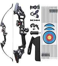 Archery Bows and Arrows Set for Adults, Recurve Bow Set for Adult Beginner & Youth, Takedown Hunting Bow and Arrow Set Outdoor, 30 40 Lbs Right Hand, Aluminum Alloy Bow Riser