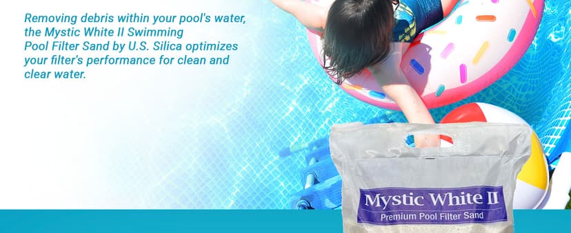 U.S. Silica Mystic White II Sand for Above Ground and Inground Pool Filter Pumps, 50 Lb - Accessories and Supplies for Swimming Pool System Cleaning and Maintenance