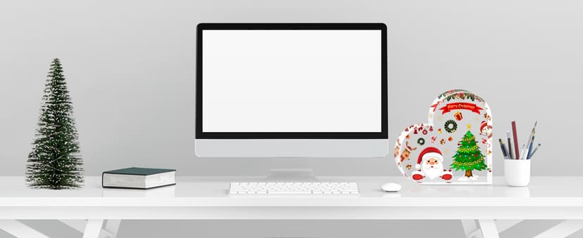 Christmas Decorations Indoor, Christmas Decor for Table, Office Desk, Mantle, Shelf - Acrylic Heart Shaped Gifts for Women/Girls - Holiday Indoor Home Decor