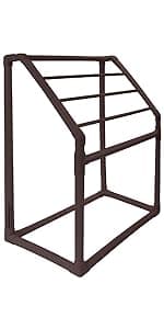 Essentially Yours Pool Storage Equipment Organizer Holder - Noodles, Toys, Balls and Floats Mesh Rolling Double Decker Bin, Large with Noodle Holder, (35.3" W x 23" L x 59.4" H), Brown Style 561935