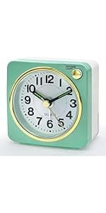 Lamisola Small Analog Travel Alarm Clock, Battery Operated Desk Table Shelf Clock for Kids, Quieter Bedside Alarm Clocks for Bedrooms Bathroom Living Room Kitchen, Black