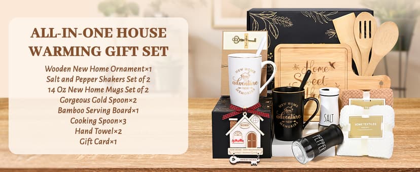 Maustic House Warming Gifts New Home, 14 Pcs New House Gift Basket, Housewarming Present for Homeowners Couples Women, Closing Gifts for Home Buyers B0DSBQYSJW