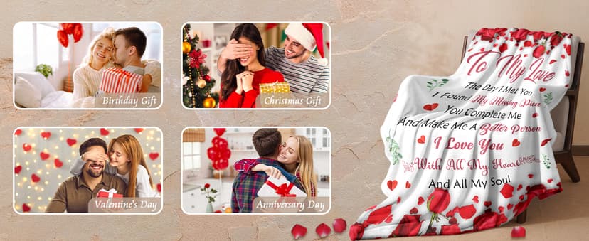 Gifts for Her Wife Girlfriend - to My Love Blanket - Anniversary Romantic Gift for Women - I Love You Gifts for Her - Wife Girlfriend Birthday Gift Ideas - Christmas & Valentines Day - 50"x60"
