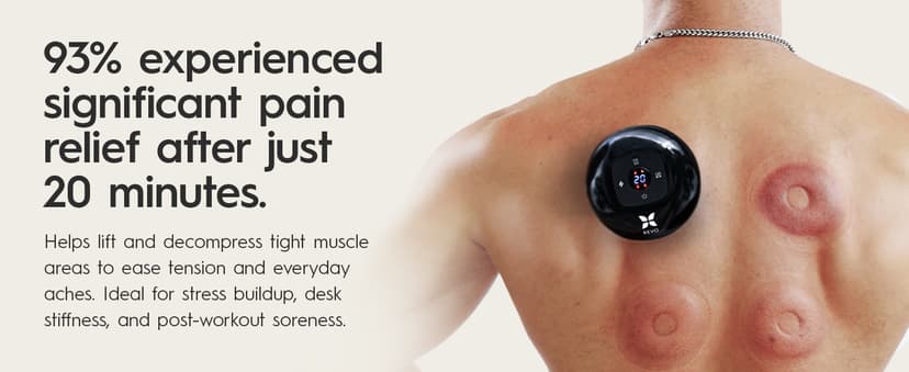 REVO The Original 4-in-1 Smart Cupping Therapy Massager, Red Light Therapy for Targeted Pain Relief, Knots, Aches, Muscle Soreness, Circulation & Tighter Skin, Portable Cupping Kit