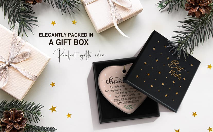 YZEXEZY Thank You Being A Part of My Journey Ornament Keepsakes- Appreciation Gifts,Thank You Gifts Farewell Gift for Women Friends Manager Coworkers Boss Teacher with Gift Box