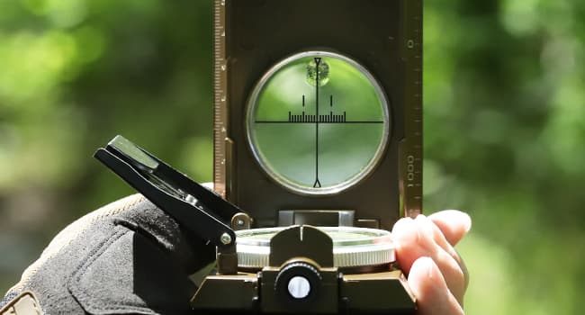 Eyeskey Multifunctional Military Sighting Navigation Compass with Inclinometer | Impact Resistant & Waterproof Compass for Hiking, Camping