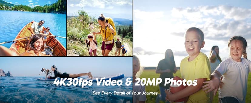 AKASO EK7000 4K30FPS 20MP WiFi Action Camera with EIS Ultra HD 131FT Waterproof Underwater Camera Remote Control 4X Zoom Support External Microphone Black