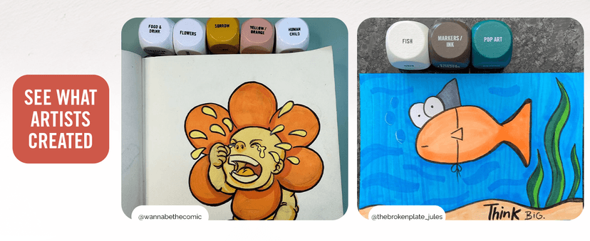 The solution to artist's block – Roll to decide what to draw or paint – Fun, Unique Gift for Artists of All Levels Two Tumbleweeds Art Dice - Drawing & Painting Prompts, Set of 9 dice B0BKTNJ24Z