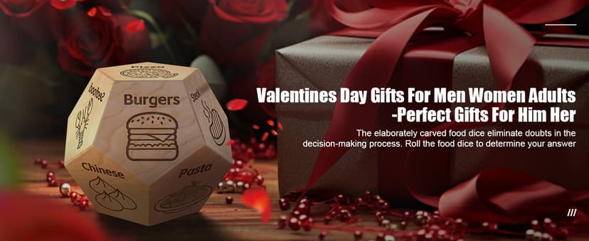 Food Dice Stocking Stuffers for Men Women Kids Adults Date Night Dice Couples Gifts for Him Her Anniversary Christmas Birthday Wedding Gifts for Men Women Him Her Boyfriend Girlfriend Husband