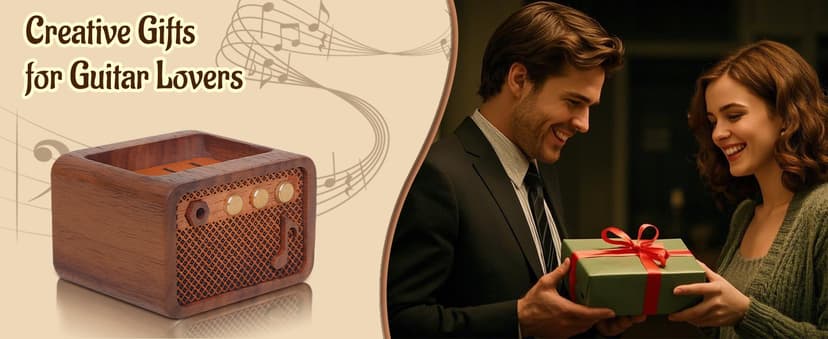 CoolGift Mart Guitar Pick Holder, Walnut Wood Amp Styled Guitar Pick Case for Picks Storage and Display, Guitar Gifts Accessories for Men Guitarists Guitar Players Music Lovers B0DPKMHK5J