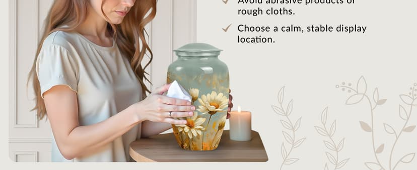 Daisy Urn for Ashes - Funeral Urns for Women - Daisy Cremation Urn for Adult Ashes Men - 2/3 Tablespoon of Ash Keepsake Box Daisy Urn - Flower Urn Small Keepsake - Urns for Burial in Ground - 3 Inch B0CZXM5ZJD