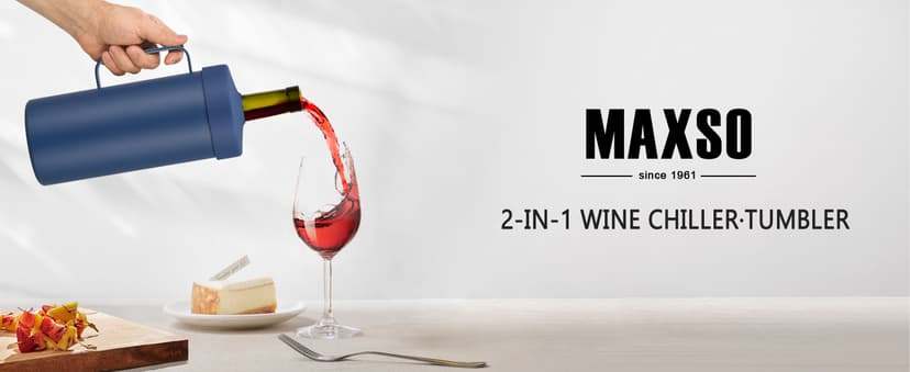 MAXSO Wine Chiller Bucket, Portable 750 ml Champagne & Wine Bottle Cooler Keep Wine & Beverages Cold, Stainless Steel Vacuum Insulated Wine Gifts for Wine Lovers - Black