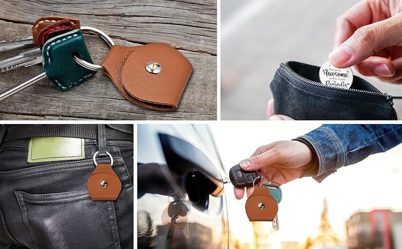 OUMILAN Pocket Hug Token Gifts for Men Boyfriend Girlfriend Inspirational Gift for Son Daughter Brother with Leather Keychain