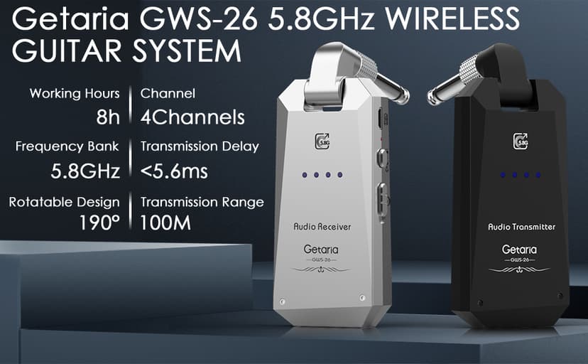 5.8Hz Guitar Wireless System Anti-Interference Instrument 4Channels Wireless Transmitter Receiver Digital Audio Cordless System Bass For Electric Guitars Bass