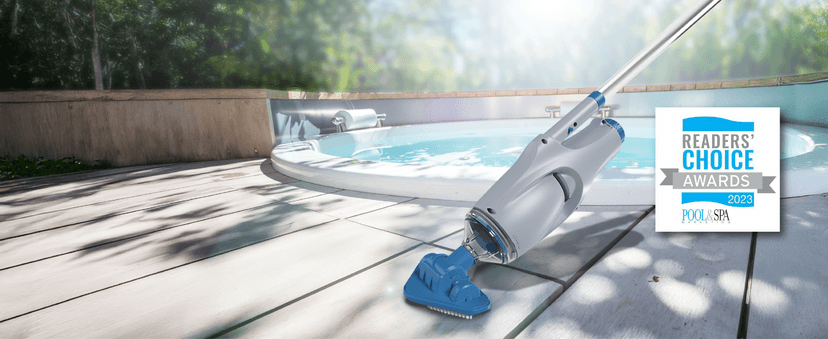 KOKIDO Rechargeable Handheld Hot Tub Spa Pool Vacuum, IPX8, Aluminum Pole and 2 Brush Heads, Cordless, Ideal for Light-Duty Spot Cleaning Spas and Small Pools up to 20ft, 60-min, Sand and Debris XV110