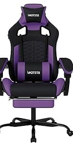 Gaming Chair with Massage,Ergonomic PC Gaming Chair with Footrest Comfortable Headrest and Lumbar Support, High Back, 300LBS (Grey)