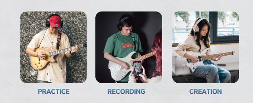 FLAMMA Guitar Headphone Amp Portable with 28 Drum Grooves 14 Built-in Effects 14 Amplifier Models 5 Tone Colors Support Bluetooth USB Audio Recording and Playback OTG Function Home Practice