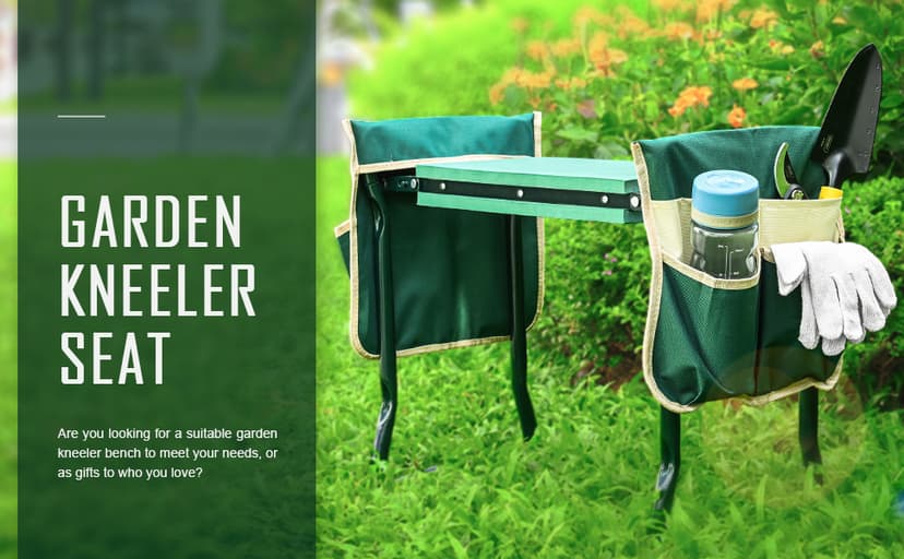 KVR Upgraded Garden Kneeler and Seat with Thicken & Widen Soft Kneeling Pad,Heavy Duty Foldable Gardener Stool with 2 Tool Pouches,Gardening Gifts for Women Mom Men Seniors¡… B0972Y5LTY