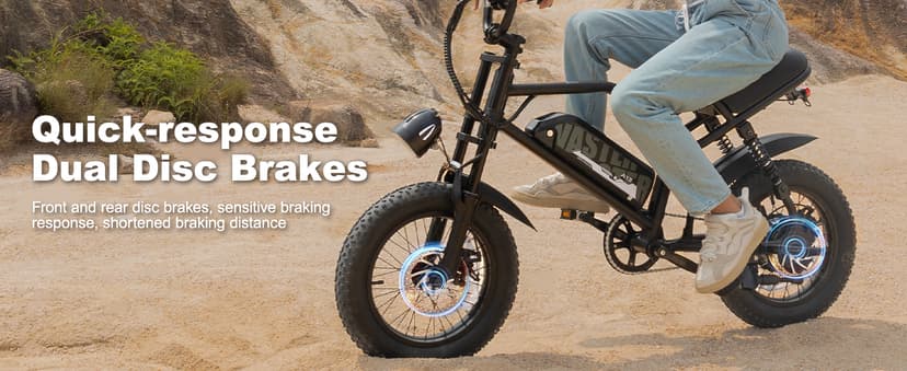 Electric Bike, 16'' Fat Tire E-Bike for Teens/Adults, 500W Small E-Bike with 36V/12.8Ah Removable Battery, Up to 22MPH, 45 Mile Range, Electric Dirt/Mountain Bike for Woman/Men A13