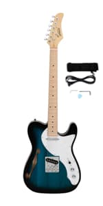 GLARRY Full Size Electric Guitar for Music Lover Beginner with 20W Amp and Accessories Pack Guitar Bag (GREEN, 39" Right Handed)