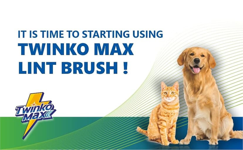 Twinko Max Lint Brush, Lint Remover, Pet Hair Remover, Clothes Brush, Magic Lint Remover Brush, Sheet and Carpet Cleaning Brush, 2-Sided and Reusable, No Need Lint Roller Refill.