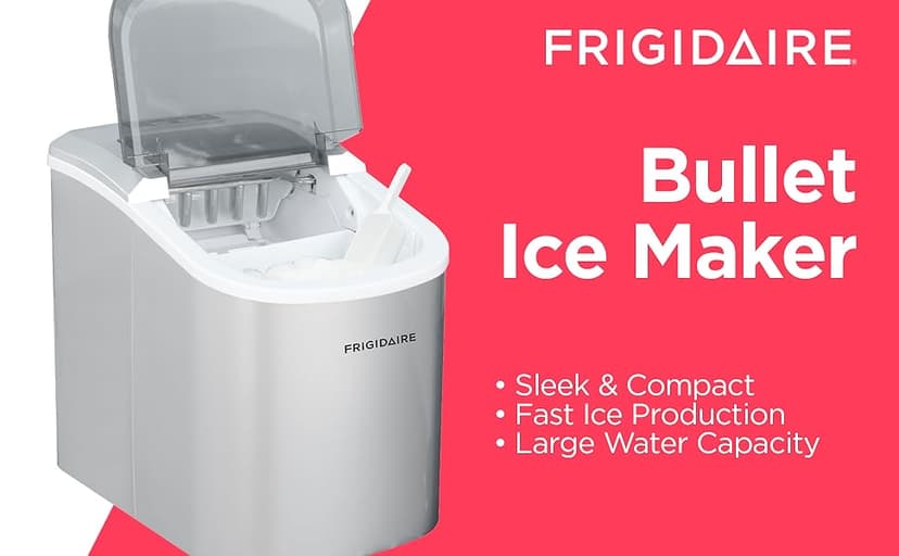 Frigidaire EFIC189-Silver Compact Ice Maker, 26 lb per Day, Silver