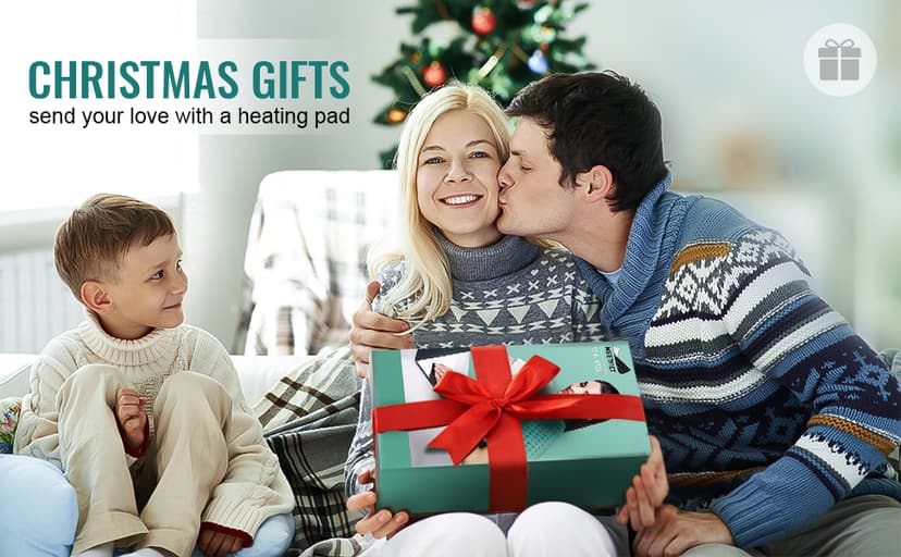 Electric Heating Pads for Back Neck Shoulder Pain Relief, Gifts for Women, Men, Mom, Dad, Christmas, Mothers Day, Fathers Day with Auto Shut Off & 6 Heat Settings, Moist Dry Heat Options