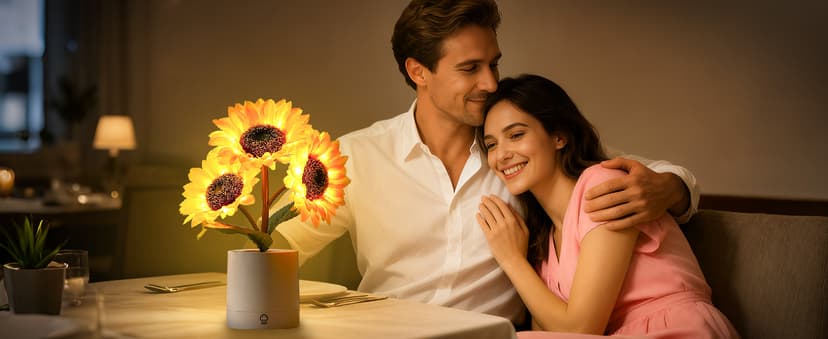 Sunflower Flower Lamp Gifts for Women, Birthday Christmas Ideal Gifts for Women Mom Granddaughter Girlfriend Friend Wife Anniversary Birthday, Bedroom Bar Coffee Shop Sunflower Night Light Lamp Decor