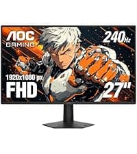 AOC 25G51Z 25-inch Gaming Monitor FHD 1920x1080, 240Hz Refresh Rate, 0.5ms MPRT, IPS Panel, HDR, 3-Sided Frameless, HDMI 2.0 x1, Display Port x1, 3-Year Zero-Bright-Dot