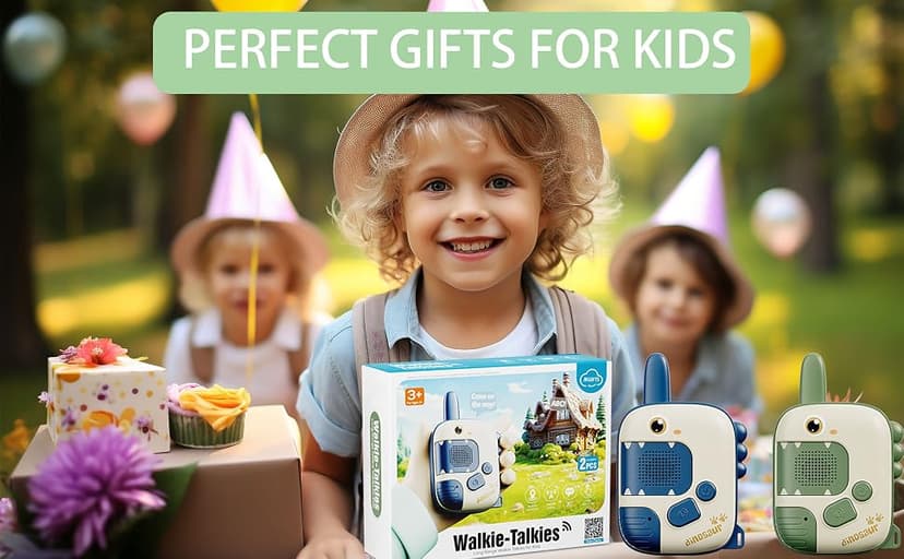 Dino Walkie Talkies for Kids,Dinosaur Toys for Kids 3-5-7,Toddler Kids Toys 2 Pack Birthday Gifts for 3 4 5 6 7 8 9 Year Old Boy Girls Toy for 3-12 Boys Outdoor Game,Easter Christmas Stocking Stuffers B0D9258QC7