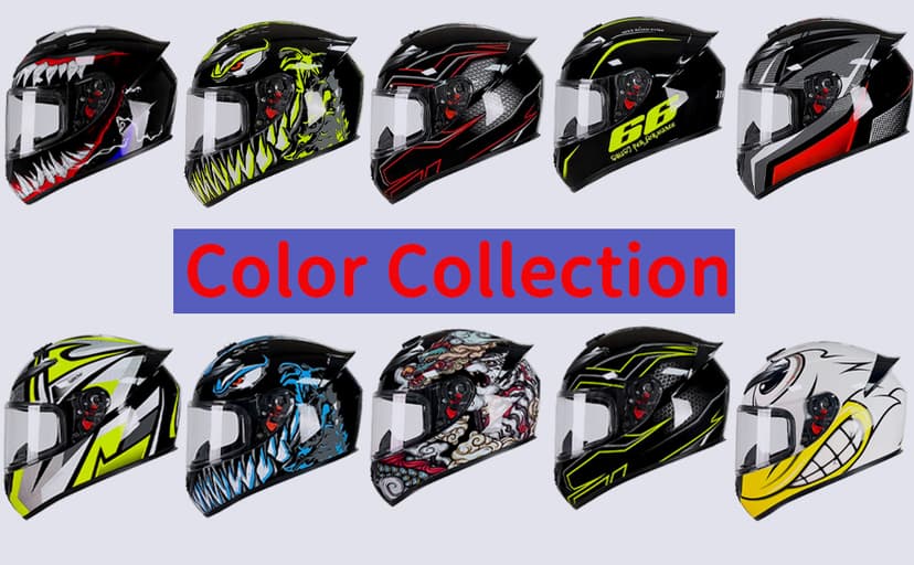 Motorcycle Helmet Racing Motocross Helmets Full Face Helmet with Internal Tinted Visor & DOT Approved for Moped ATV Cruiser Scooter